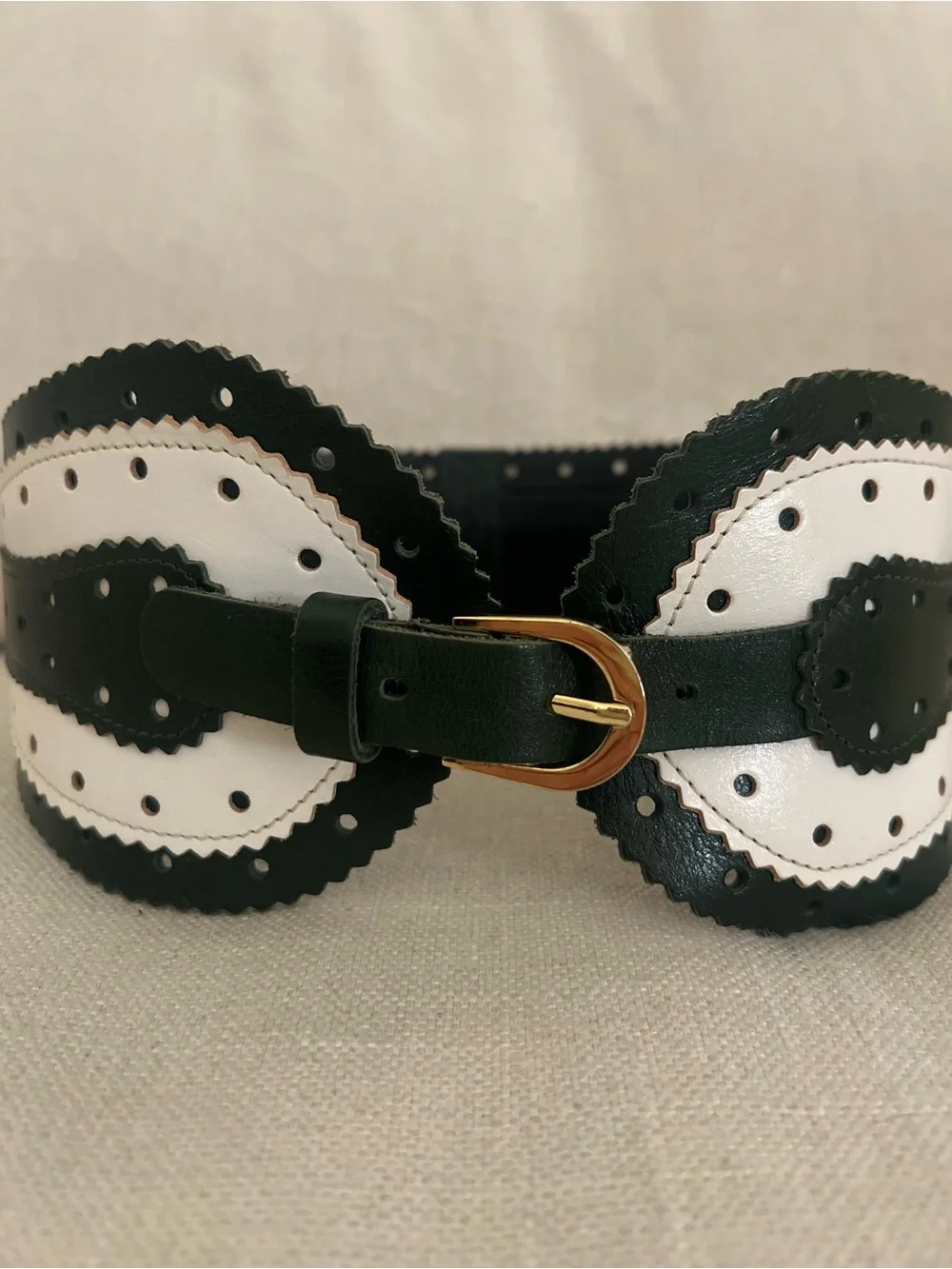 Gorgeous Vintage Italian Leather Corset Belt - Oscar de la Renta Runway Sample